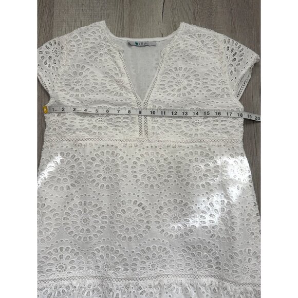 Bindu Size M Nelly Dress White Embroidered Eyelet Lace Crochet Coquette Boho - Picture 6 of 9